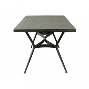 Tavolo Ceramica E Ferro Verniciato Rettangolare Minosse 160X90 Cm Grigio Scuro