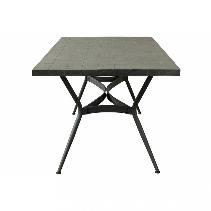 Tavolo Ceramica E Ferro Verniciato Rettangolare Minosse 160X90 Cm Grigio Scuro