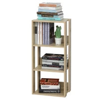Libreria Scaffale in Legno a Parete con 3 Ripiani, Antiribaltamento, Piedini Antiscivolo, 40x29.2x87.9cm