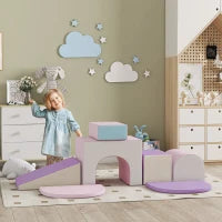 Outsunny 7 Blocchi da Gioco per Bambini, Percorso per Bambini in Età Prescolare, in Schiuma EPE, Multicolore