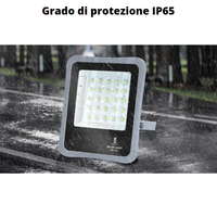 Proiettore led solare 100 watt grigio monocristallino ip65 6500k