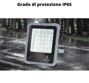 Proiettore led solare 100 watt grigio monocristallino ip65 6500k