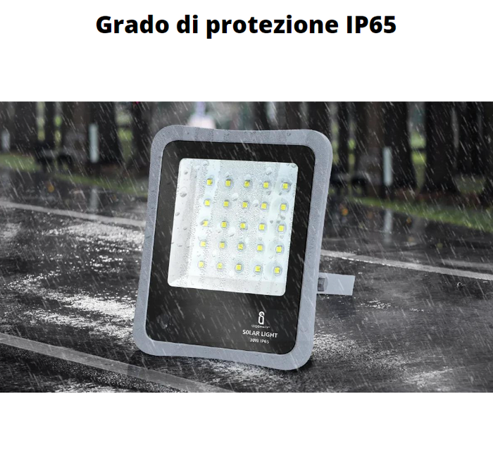 Proiettore led solare 100 watt grigio monocristallino ip65 6500k
