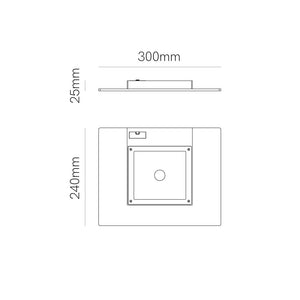 Pla Corten - Applique a led da muro 35W CCT Switch 2700K/3200K/4000K in alluminio, Luce murale verso l'alto - Beneito & Faure
