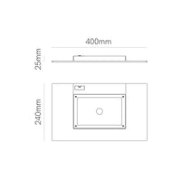 Pla XL Corten - Applique a led da muro 35W CCT Switch 2700K/3200K/4000K in alluminio, Luce murale verso l'alto - Beneito & Faure