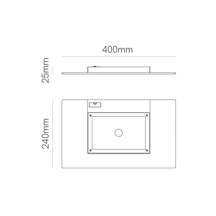 Pla XL Nera - Applique a led da muro 35W CCT Switch 2700K/3200K/4000K in alluminio, Luce murale verso l'alto - Beneito & Faure