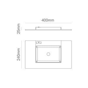 Pla XL Bianca - Applique a led da muro 35W CCT Switch 2700K/3200K/4000K in alluminio, Luce murale verso l'alto - Beneito & Faure