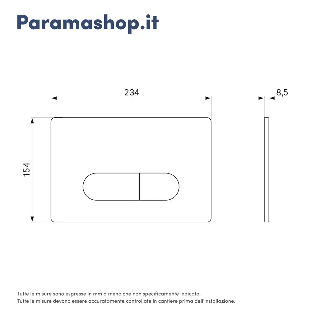 Ideal Standard placca di comando doppio tasto Oleas M1 nero opaco