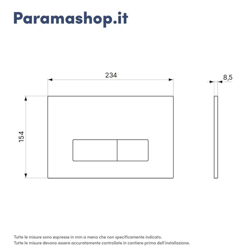 Ideal Standard placca di comando doppio tasto Oleas M2 bianco
