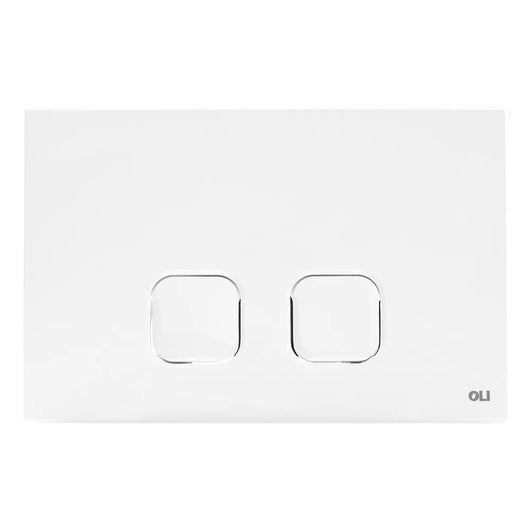 Placca cassetta wc Oli serie Plain in abs bianco con doppio scarico