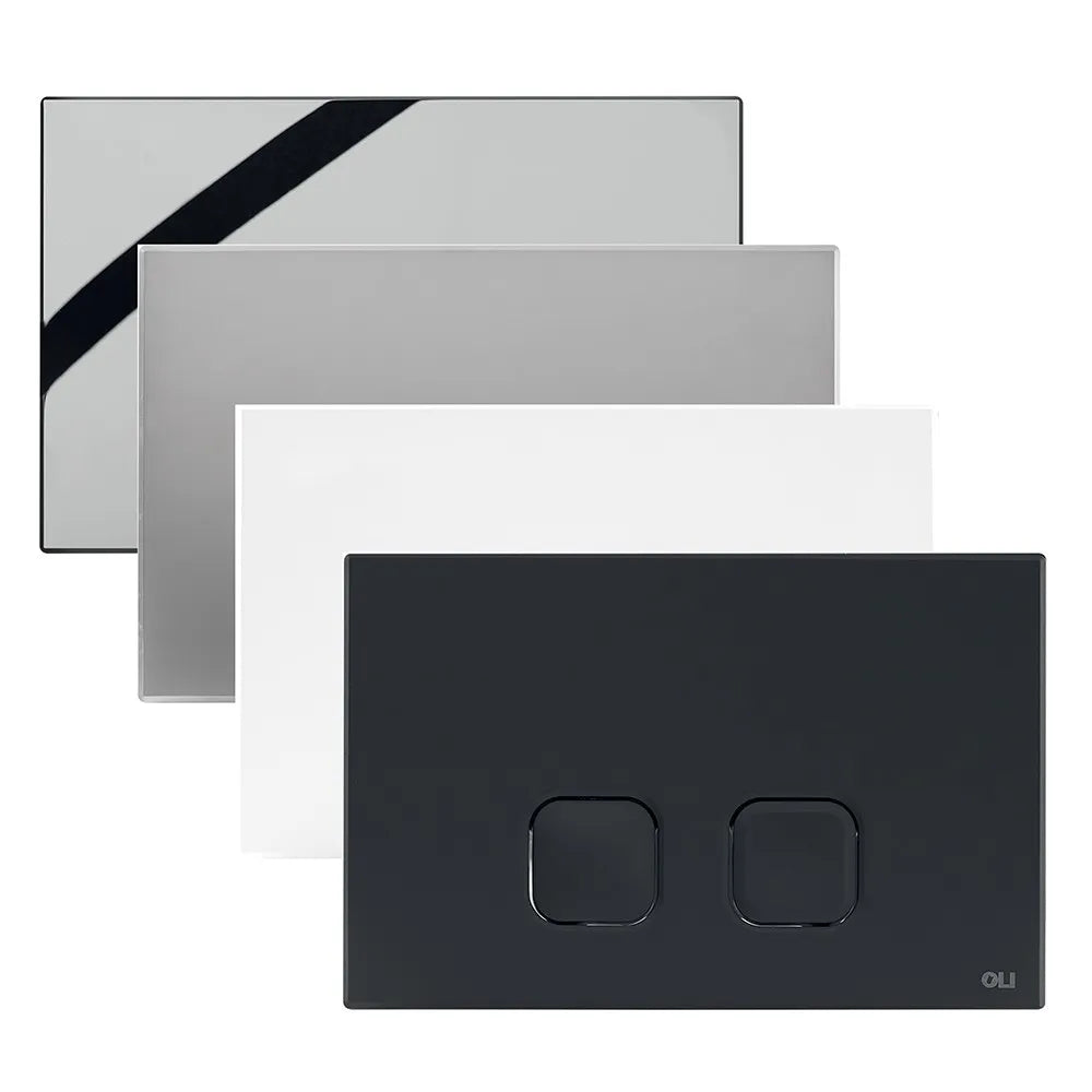 Placca cassetta wc Oli serie Plain in abs nero opaco con finitura soft touch