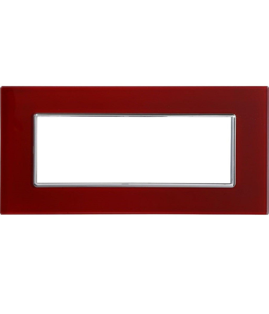 Placca Cristal 3 4 6m Rosso Pompeiano Effetto Vetro Compatibile Bticino Axolute         