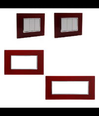 Placca Cristal 3 4 6m Rosso Pompeiano Effetto Vetro Compatibile Bticino Axolute         