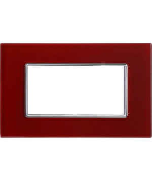Placca Cristal 3 4 6m Rosso Pompeiano Effetto Vetro Compatibile Bticino Axolute         