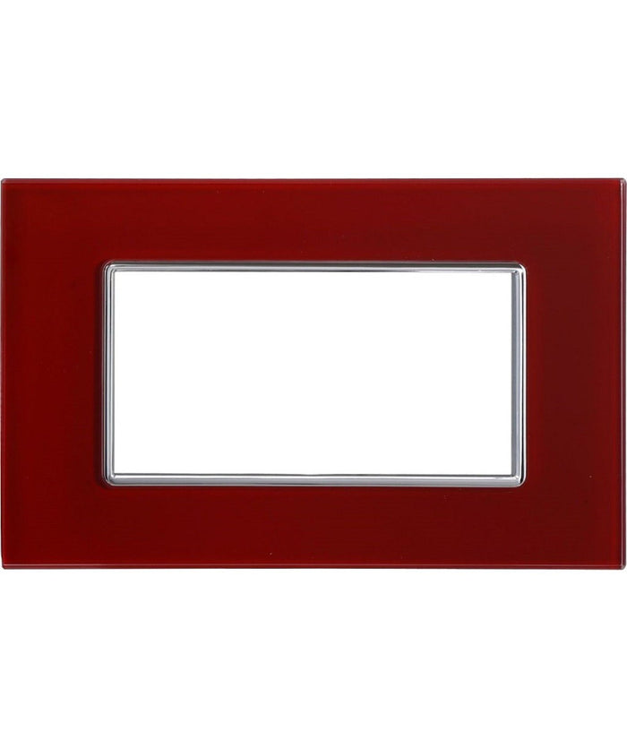 Placca Cristal 3 4 6m Rosso Pompeiano Effetto Vetro Compatibile Bticino Axolute         