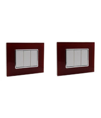 Placca Cristal 3 4 6m Rosso Pompeiano Effetto Vetro Compatibile Bticino Axolute         