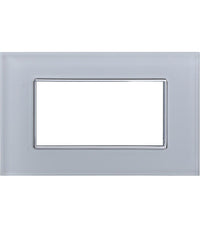 Placca Cristal 3m 4m 6m Bianco Effetto Vetro Compatibile Con Bticino Axolute   -4 Fori     -