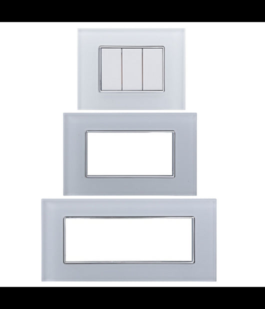 Placca Cristal 3m 4m 6m Bianco Effetto Vetro Compatibile Con Bticino Axolute         