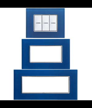 Placca Cristal 3m 4m 6m Blu Capri Effetto Vetro Compatibile Con Bticino Axolute         