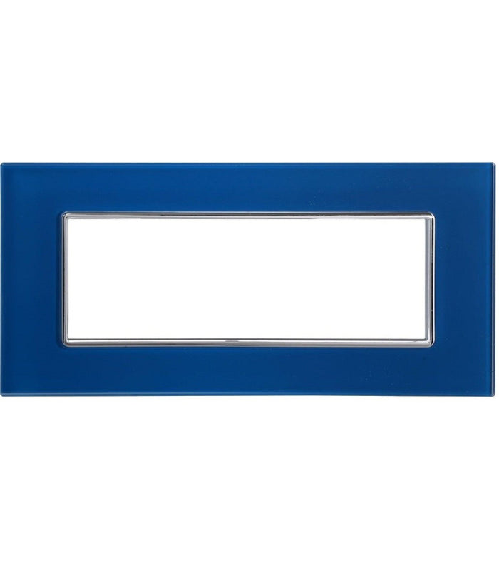 Placca Cristal 3m 4m 6m Blu Capri Effetto Vetro Compatibile Con Bticino Axolute         