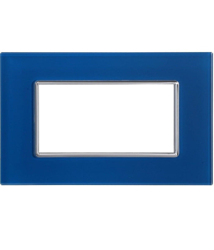 Placca Cristal 3m 4m 6m Blu Capri Effetto Vetro Compatibile Con Bticino Axolute         