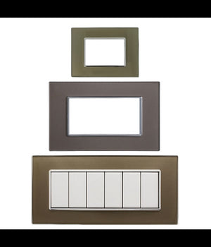 Placca Cristal 3m 4m 6m Bronzo Effetto Vetro Compatibile Con Bticino Axolute         