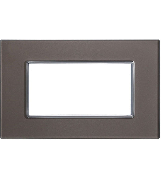 Placca Cristal 3m 4m 6m Bronzo Effetto Vetro Compatibile Con Bticino Axolute   -4 Fori     -