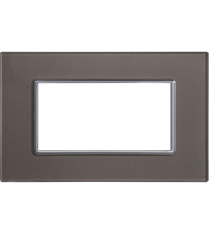 Placca Cristal 3m 4m 6m Bronzo Effetto Vetro Compatibile Con Bticino Axolute   -4 Fori     -