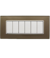 Placca Cristal 3m 4m 6m Bronzo Effetto Vetro Compatibile Con Bticino Axolute         