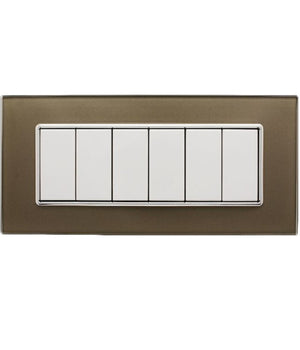 Placca Cristal 3m 4m 6m Bronzo Effetto Vetro Compatibile Con Bticino Axolute         