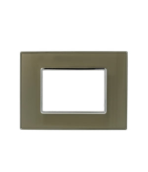 Placca Cristal 3m 4m 6m Bronzo Effetto Vetro Compatibile Con Bticino Axolute   -3 Fori     -