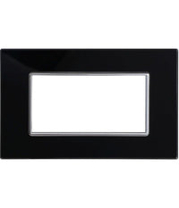 Placca Cristal 3m 4m 6m Nero Effetto Vetro Compatibile Con Bticino Axolute   -4 Fori     -