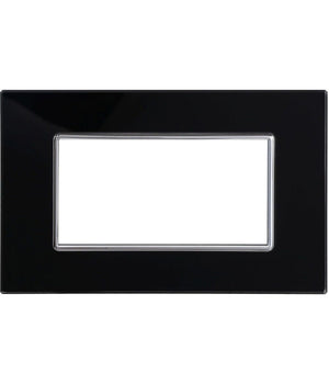 Placca Cristal 3m 4m 6m Nero Effetto Vetro Compatibile Con Bticino Axolute   -4 Fori     -