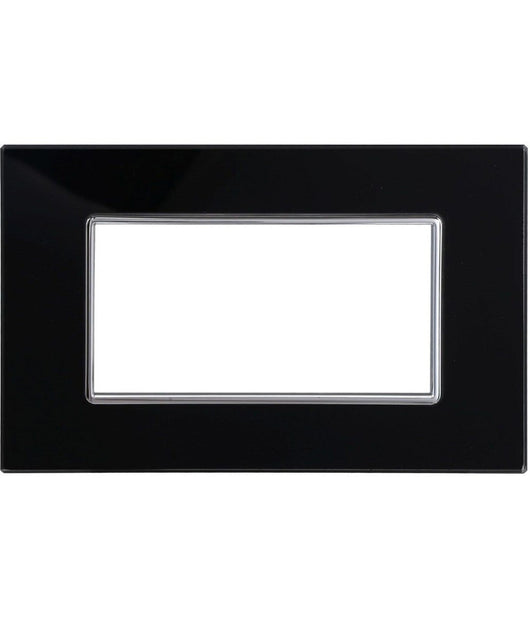 Placca Cristal 3m 4m 6m Nero Effetto Vetro Compatibile Con Bticino Axolute   -4 Fori     -