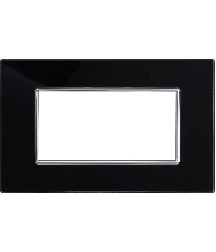 Placca Cristal 3m 4m 6m Nero Effetto Vetro Compatibile Con Bticino Axolute   -4 Fori     -