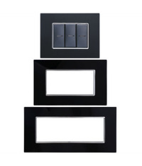 Placca Cristal 3m 4m 6m Nero Effetto Vetro Compatibile Con Bticino Axolute         