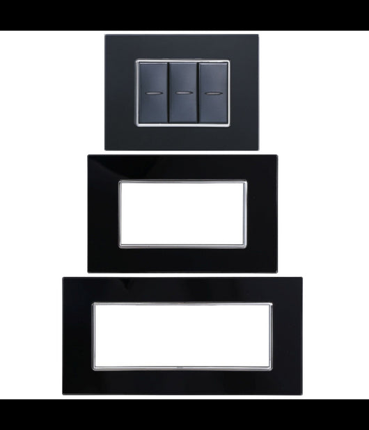 Placca Cristal 3m 4m 6m Nero Effetto Vetro Compatibile Con Bticino Axolute         
