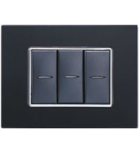 Placca Cristal 3m 4m 6m Nero Effetto Vetro Compatibile Con Bticino Axolute   -3 Fori     -