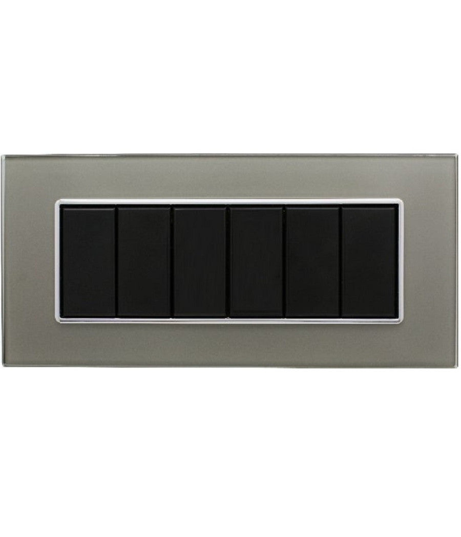 Placca Cristal 3m 4m 6m Titanio Effetto Vetro Compatibile Con Bticino Axolute         