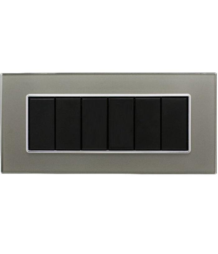 Placca Cristal 3m 4m 6m Titanio Effetto Vetro Compatibile Con Bticino Axolute         