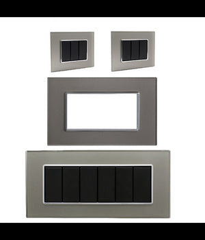 Placca Cristal 3m 4m 6m Titanio Effetto Vetro Compatibile Con Bticino Axolute         