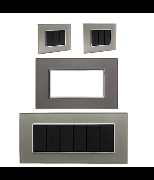 Placca Cristal 3m 4m 6m Titanio Effetto Vetro Compatibile Con Bticino Axolute         