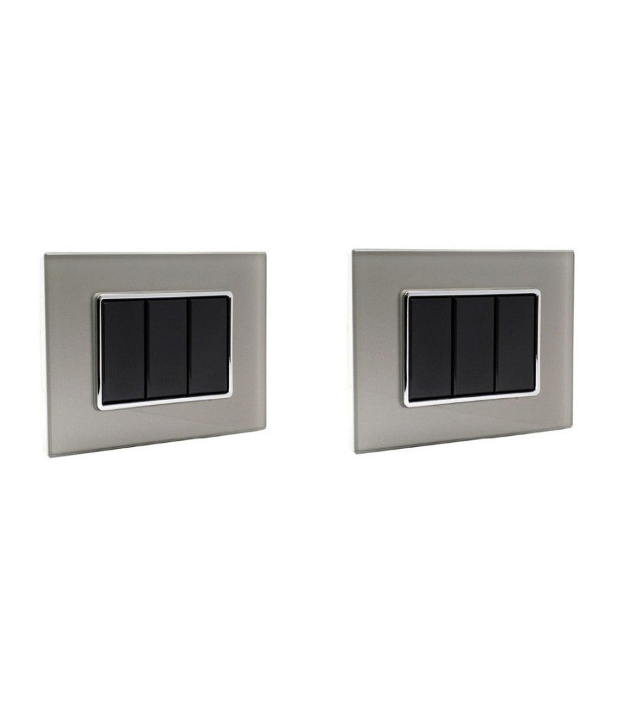 Placca Cristal 3m 4m 6m Titanio Effetto Vetro Compatibile Con Bticino Axolute         