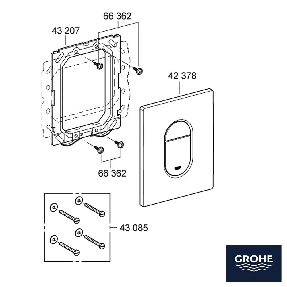 Placca di azionamento Grohe Arena cromo per cassetta di scarico wc