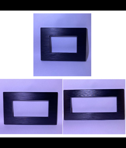 Placca Dynamic 3 4 6 M Tecnopolimero Satinato Nero Compatibile Bticino Axolute         