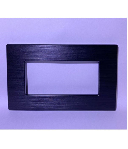 Placca Dynamic 3 4 6 M Tecnopolimero Satinato Nero Compatibile Bticino Axolute   -4 Fori     -