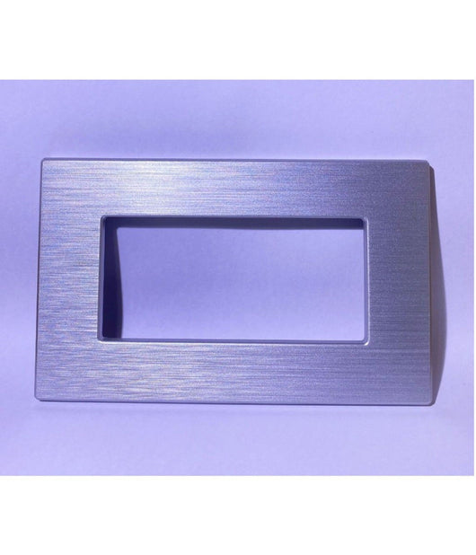 Placca Dynamic 3 4 6m Tecnopolimero Satinato Argento Compatibile Bticino Axolute   -4 Fori     -