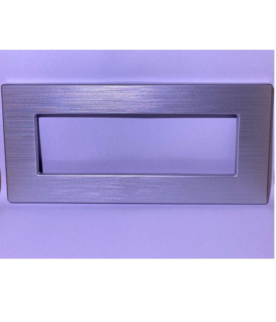 Placca Dynamic 3 4 6m Tecnopolimero Satinato Argento Compatibile Bticino Axolute   -6 Fori     -