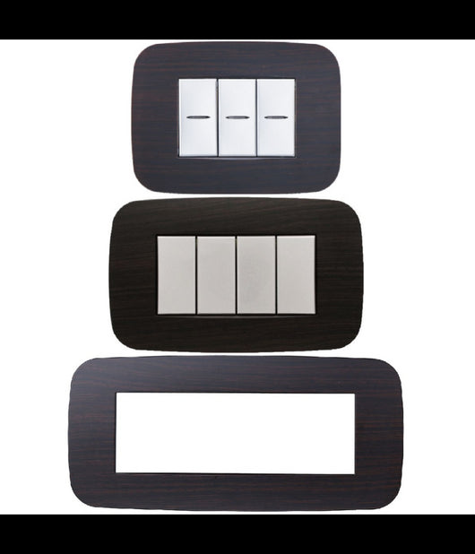 Placca Futura 3 4 6 Moduli Legno Wenge' Compatibile Con Bticino Axolute         