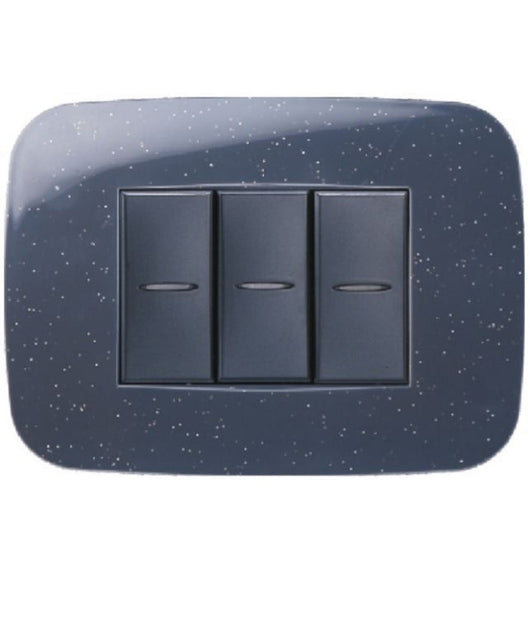 Placca Futura 3 4 6 Moduli Nero Flash Compatibile Con Bticino Axolute         